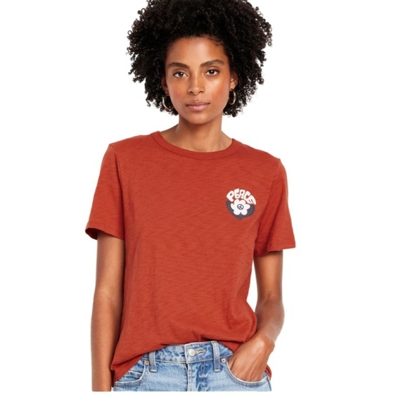 Old Navy Red EveryWear Peace Graphic T-Shirt NWT Size 2X - Picture 4 of 6